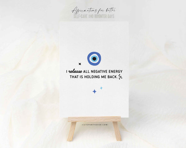 62 Self-Care Daily Affirmation Cards, Printable Positive Mental Health Affirmation Cards Deck - Instant Download