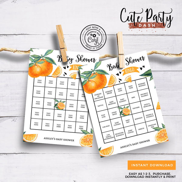Little Cutie is on the Way Baby Shower Invitation - Digital Download - Cute Party Dash