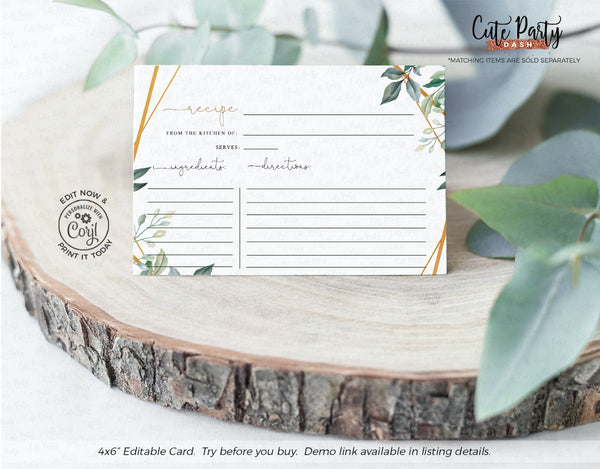 Greenery Bridal Shower Brunch and Bubbly Invitation Suite- Digital Download - Cute Party Dash