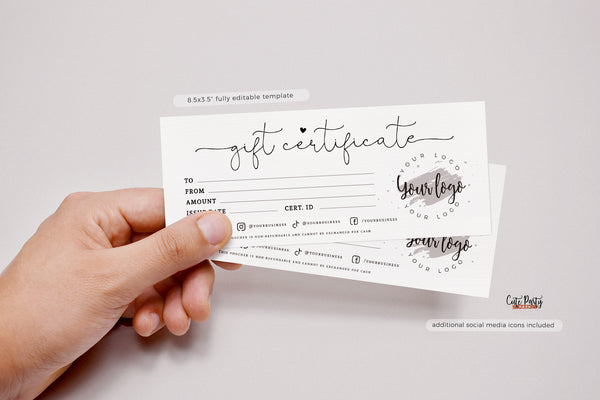 Thank You Insert Card Editable Template - Instant Download