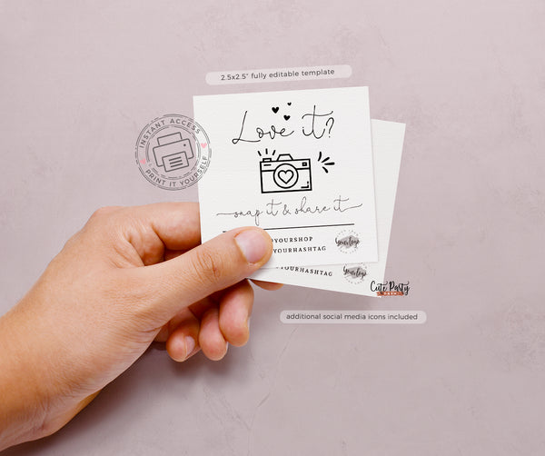 Thank You Insert Card Editable Template - Instant Download