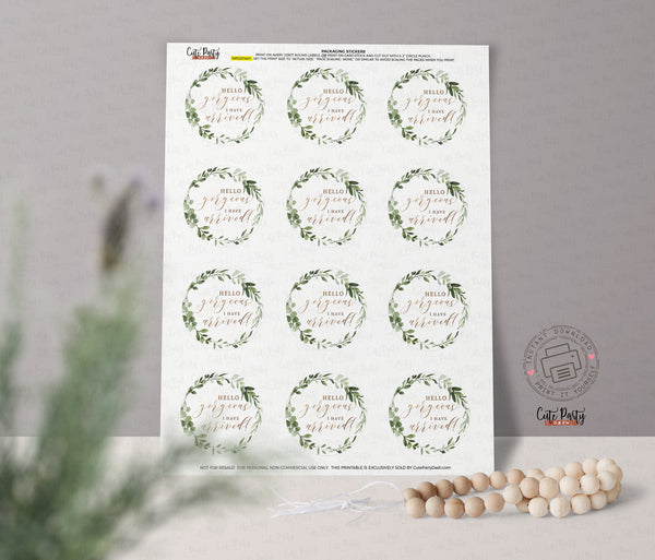 Greenery Wreath Order Form Editable Template Billing Form - Instant Download
