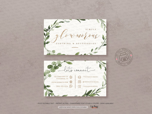 Eucalyptus Wreath Business Card - Professional Template