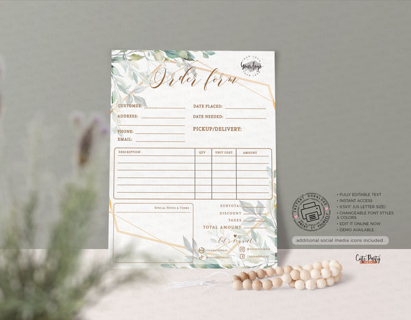 Geometrical Gold Wreath Business Card - Professional Template