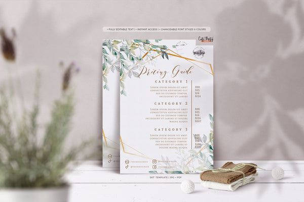 Geometrical Gold Wreath Business Card - Professional Template