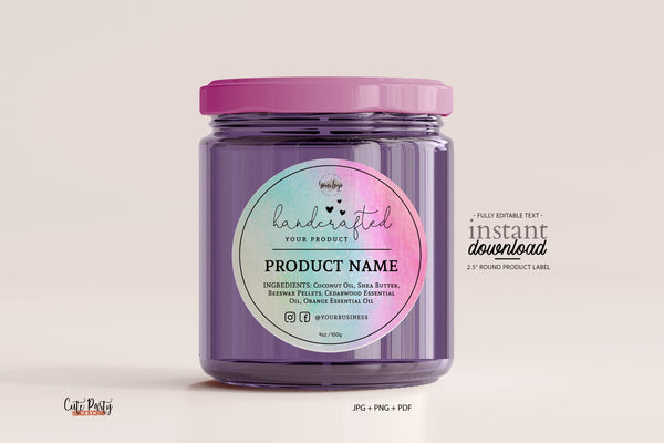 Watercolor Rainbow Gift Certificate Editable Template - Instant Download