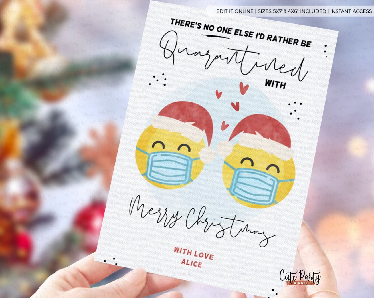 C012 1LoveAnniversaryEmojiQuarantineAnniversaryCard ForHim ForHer PRINTABLEFunnyAnniversaryCard SocialDistancing Isolation ForHusband ForWife PartnerCard2 christmas quarantine anniversary love card - digital download