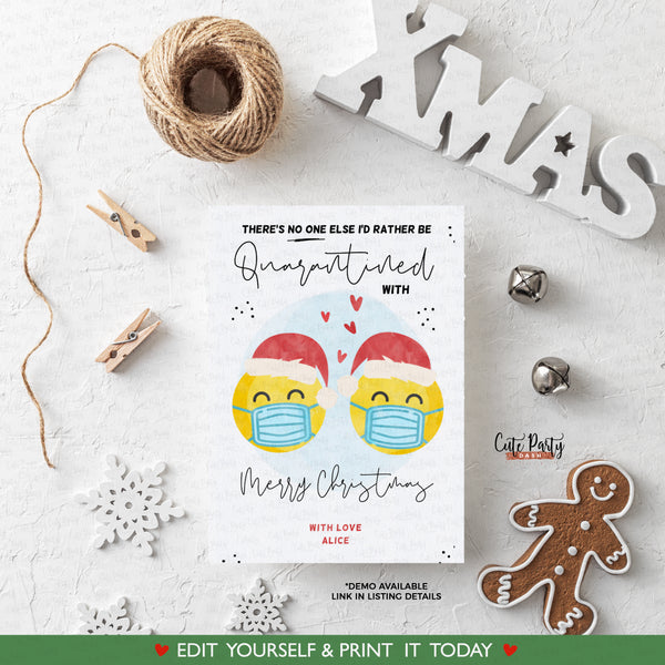 Christmas Quarantine Anniversary Love Card - Digital Download