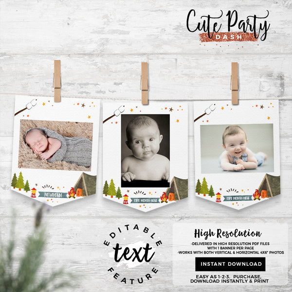 Camping Party Directional Arrow Signs - Digital Download