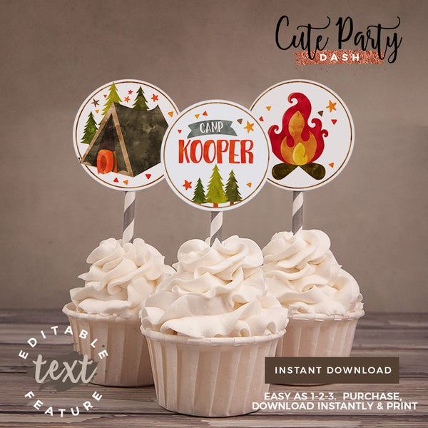 Camping Party Directional Arrow Signs - Digital Download