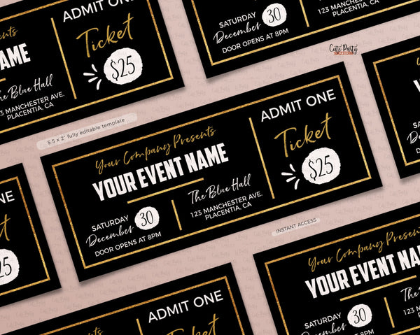 Event Ticket Template Printable Invitation - Digital Download