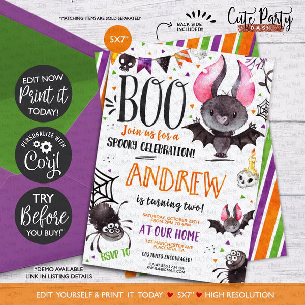 Halloween First Birthday Chalkboard Sign - Digital Download - Cute Party Dash