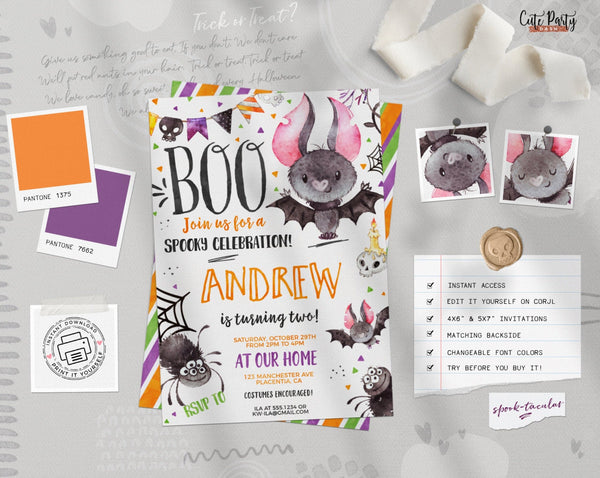 Halloween First Birthday Chalkboard Sign - Digital Download - Cute Party Dash