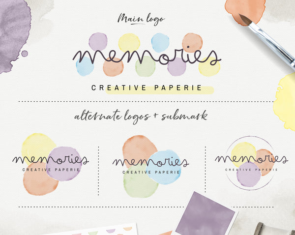 Watercolor Dots Logo Design Template - Premade Logo