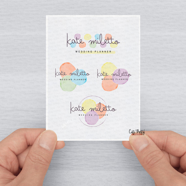 Watercolor Dots Logo Design Template - Premade Logo