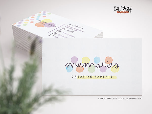 Watercolor Dots Logo Design Template - Premade Logo