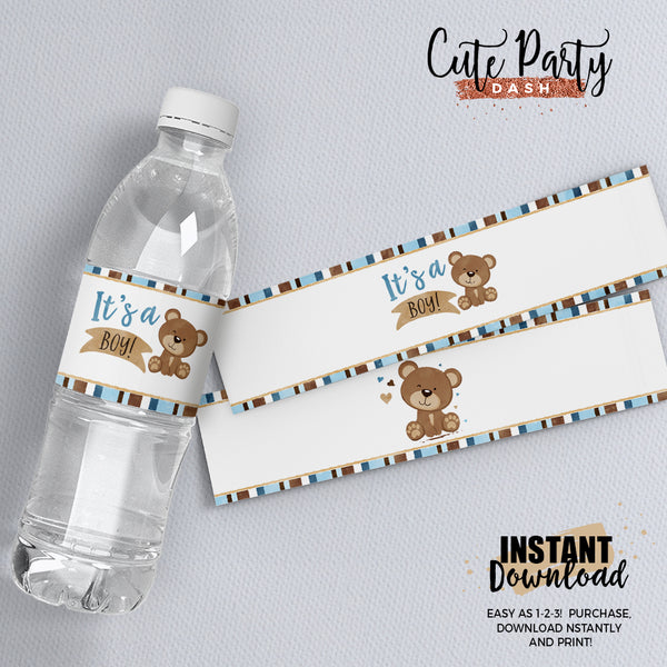 Little Brown Bear Baby Shower Printable Decorations - Digital Download