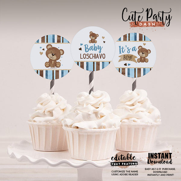 Little Brown Bear Baby Shower Printable Decorations - Digital Download