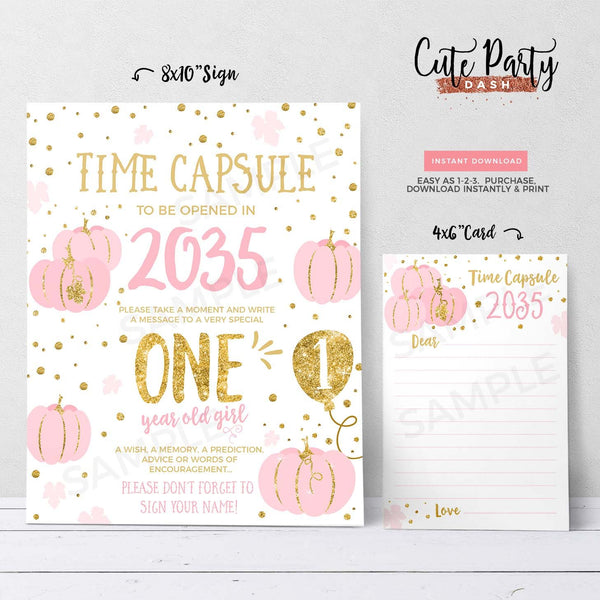 Our Little Pumpkin Birthday Invitation girl - Digital Download - Cute Party Dash