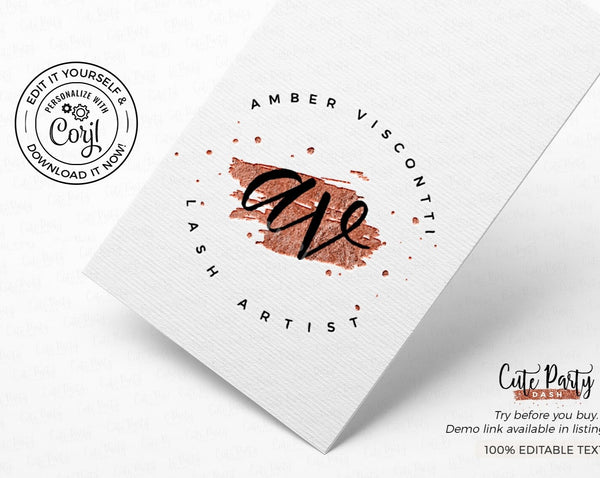 Signature Gold Feminine Logo Design - Premade Logo - Cute Party Dash