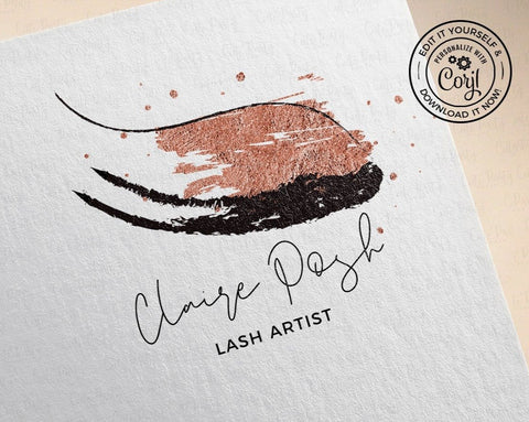 Glitter Lashes Logo Design - Premade Logo - Cute Party Dash