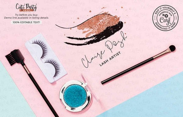 Glitter Lashes Logo Design - Premade Logo - Cute Party Dash