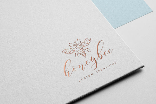 Flourish Bee Gold Feminine Logo Design - Premade Logo