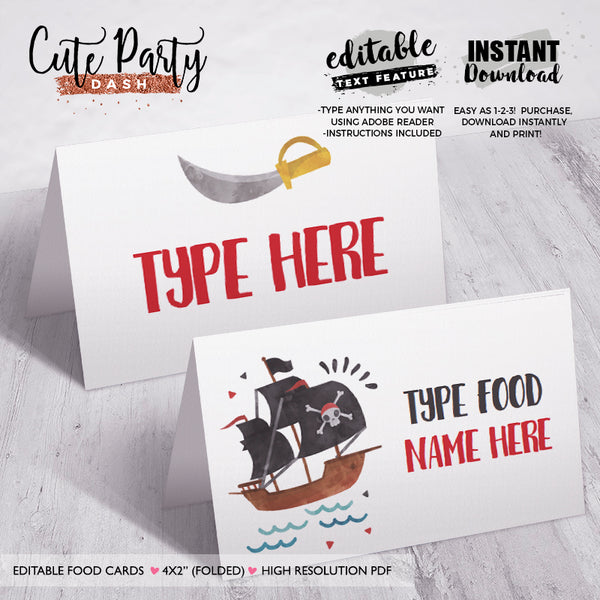 Pirate Birthday Party invitation - Digital Download