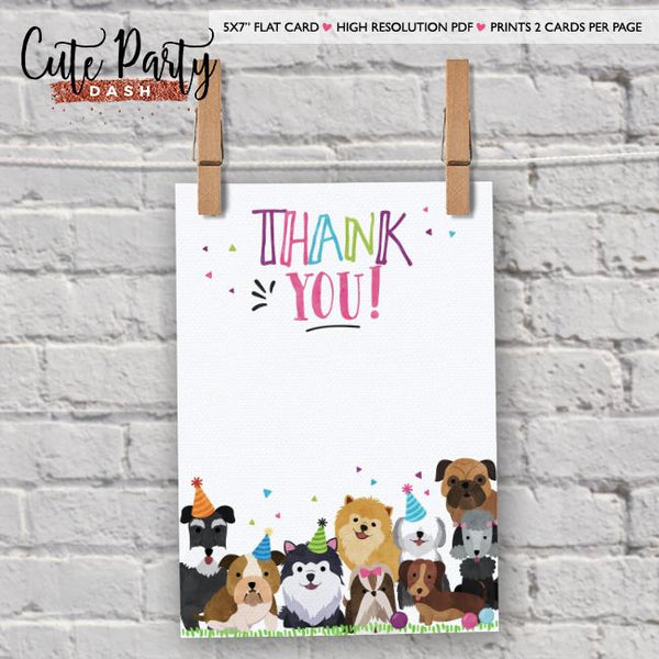 Puppy Birthday Party Invitation - Digital Download - Cute Party Dash