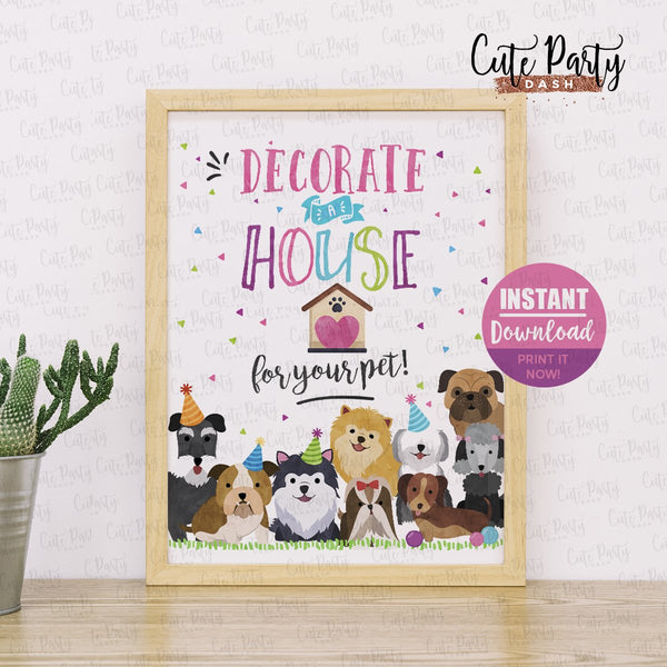 Puppy Birthday Party Invitation - Digital Download - Cute Party Dash