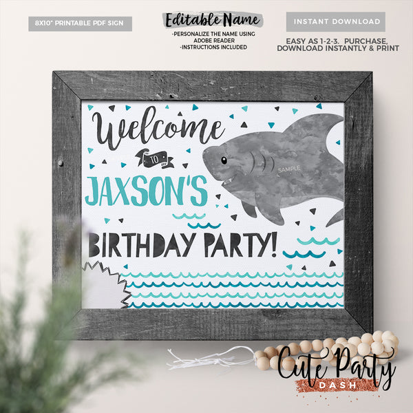 Shark birthday Printable Capri Sun Label template- Digital Download