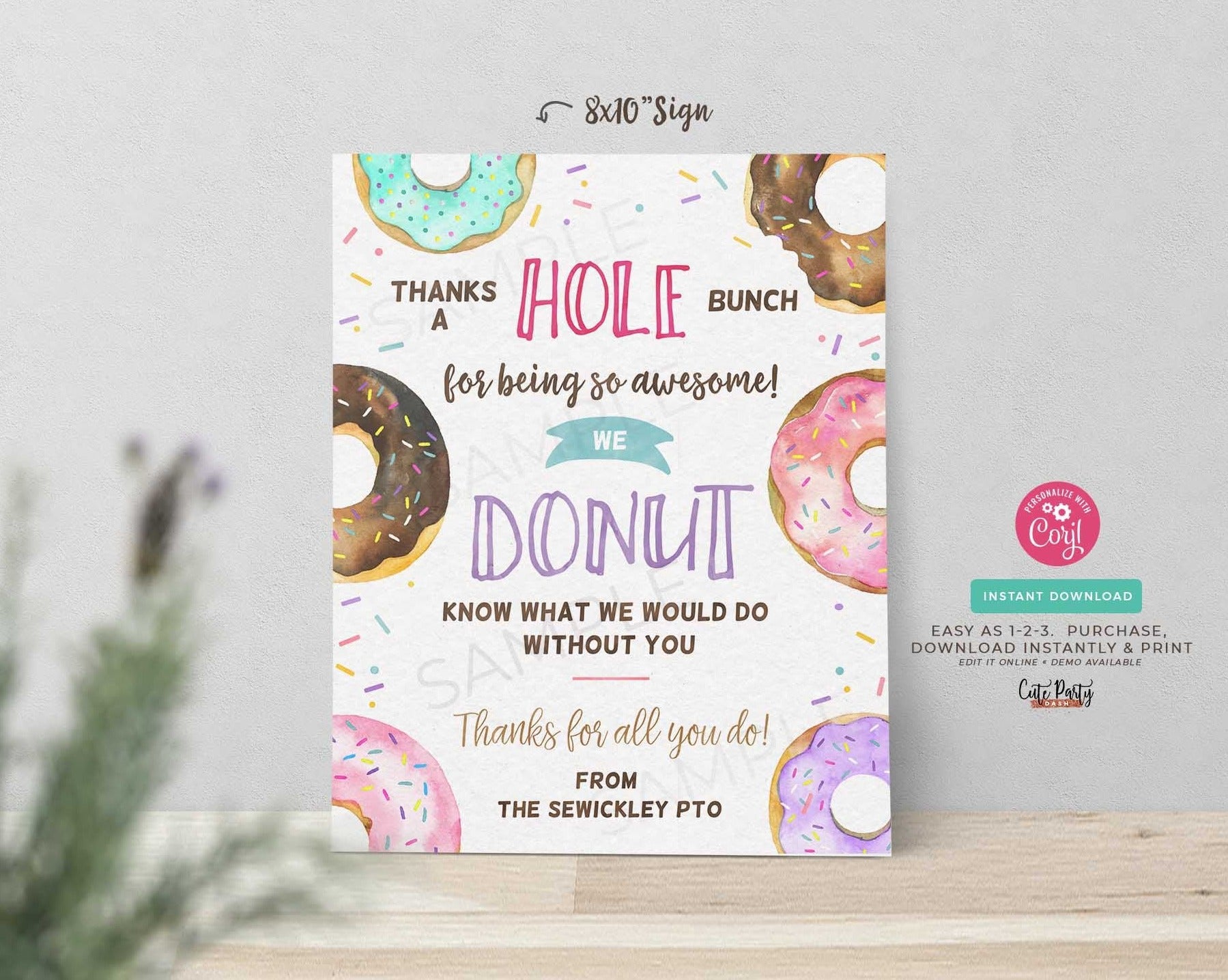 Donut Know What We Would Do Without You Sign - Digital Download.