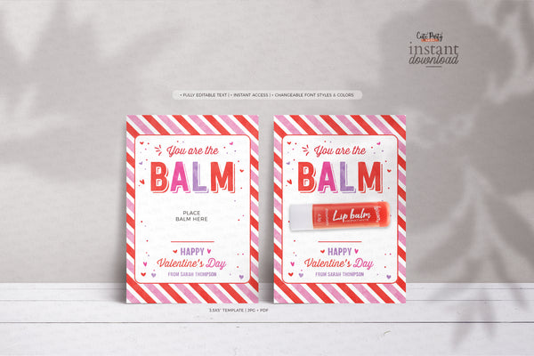 You're The Balm Valentine Lip balm holder Valentine's Day Gift Tag - Digital Download