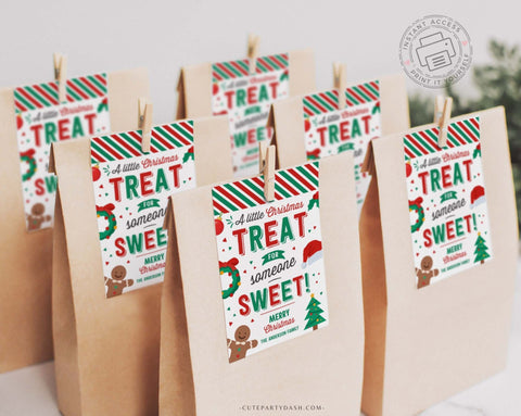 A Little Christmas Treat for Someone Sweet Gift Tag - Instant Download