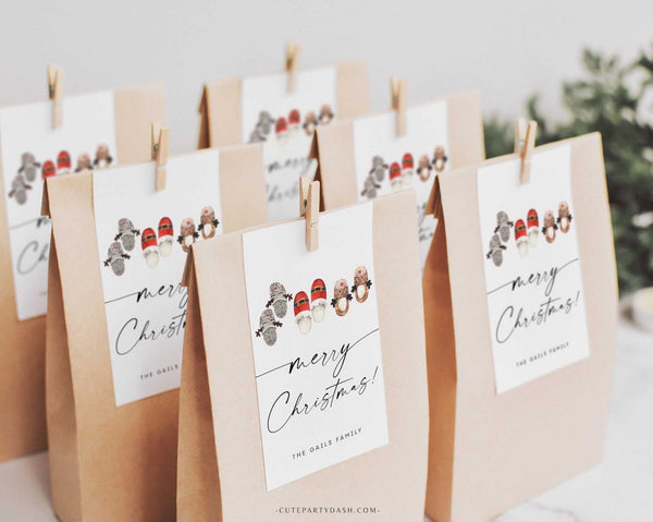 Modern Merry Christmas gift Tags, Editable Happy Holidays hang Tag, Printable Minimalist Christmas Gift Tags Corjl INSTANT DOWNLOAD, TG080