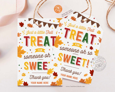 Fall Treat for Someone Sweet Gift Tag, Teacher Appreciation Fall Thanksgiving Gift Tag