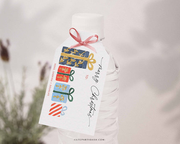 Christmas Calligraphy Merry Christmas gift Tag - Instant Download