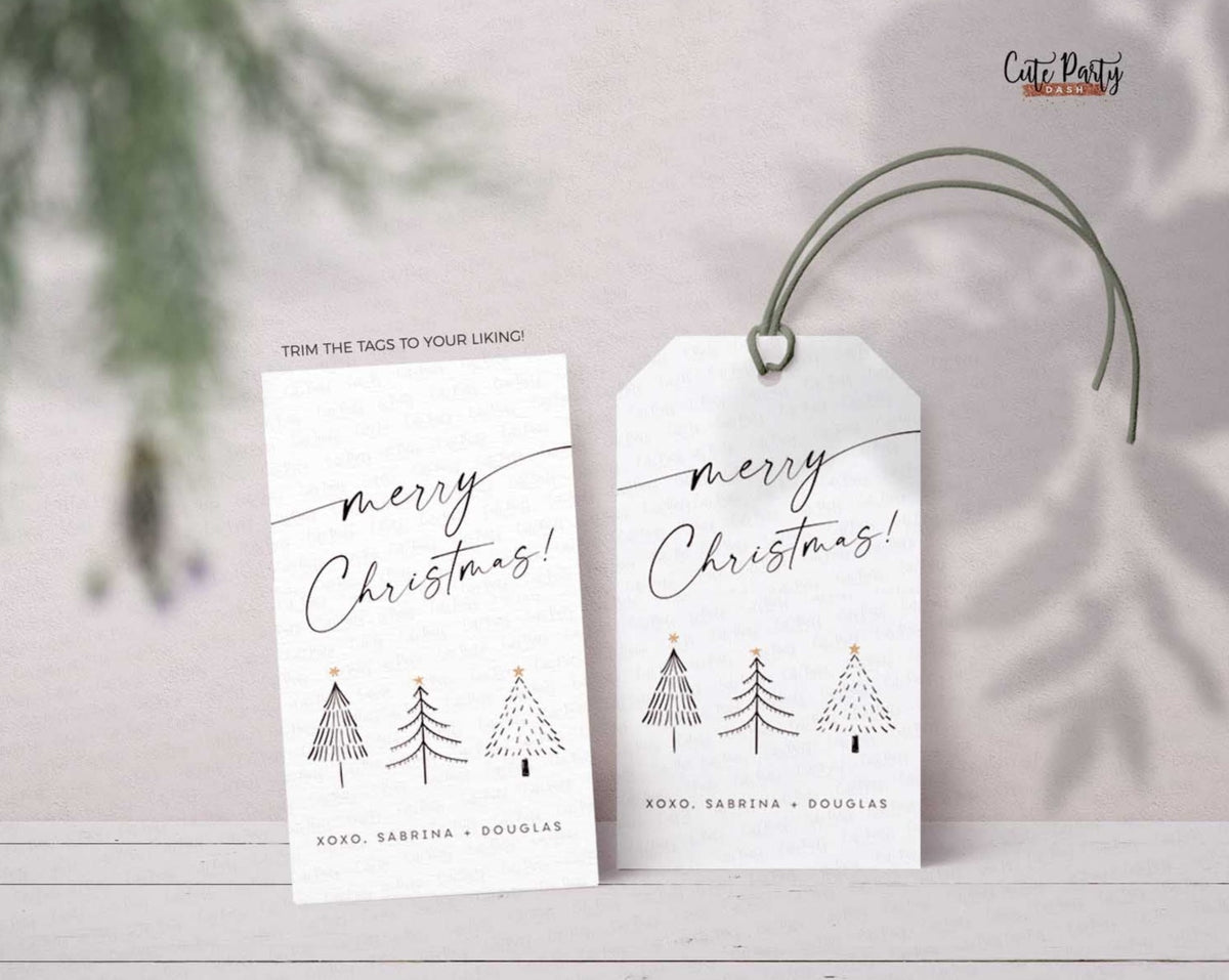 Christmas Gift Tag Printable, Vertical Tags, Instant Download