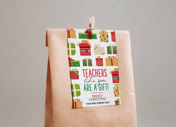 Christmas Teachers make spirits bright gift tag - Instant Download