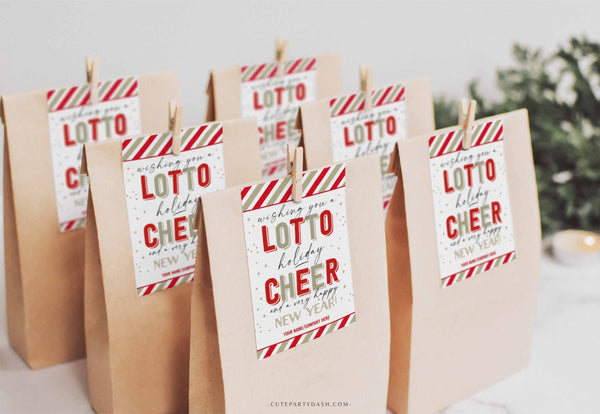 Christmas Wishing you a Lotto Holiday Cheer Gift Tag - Instant Download
