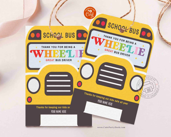 Bus Driver Appreciation Thank you Gift Tag - INSTANT Download