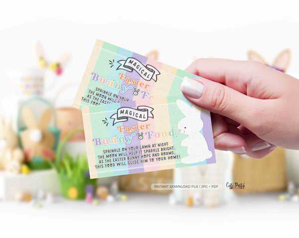 Products Magical Easter Bunny Food Tag Printable Kids Easter bunny bait School Gift, Magic Bunny Food Label, Easter Egg Hunt Sticker - Instant Download