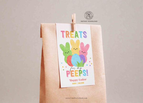Easter Egg Hunt Invitation, Editable Party With My Peeps Printable Invite, Spring Easter Peeps Egg Hunt Party - Instant Download