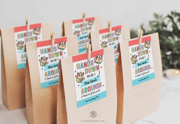 Editable Hands Down You Are The Best Around Gift Tag - INSTANT Download