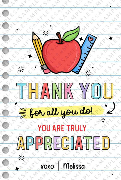 EDITABLE Thank you for all you do we truly appreciate you Tag, Teacher Appreciation Tag, Staff Employee Appreciation School - INSTANT Download