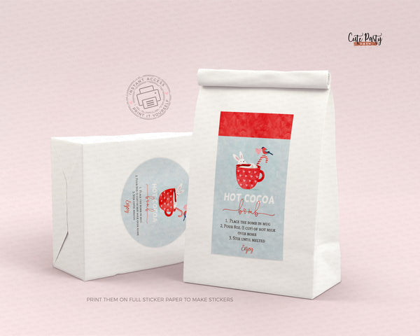 Valentine Hot Cocoa Bomb Gift Tag - Digital Download
