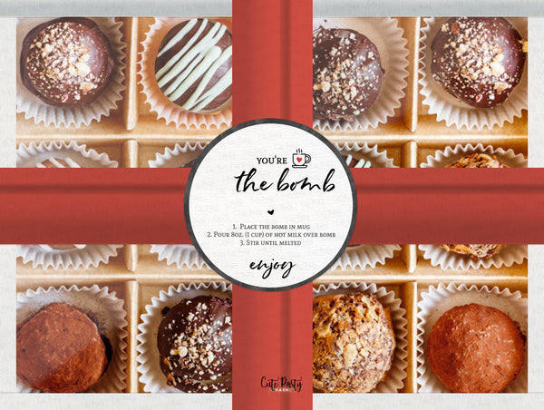 Valentine Hot chocolate Bomb Gift Tag - Digital Download