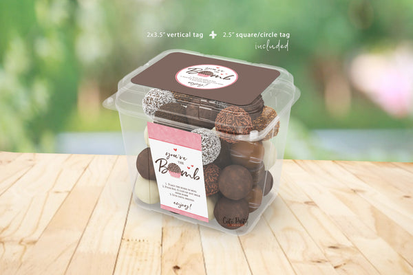 Valentine Hot Chocolate You're the Bomb Gift Tag - Digital Download