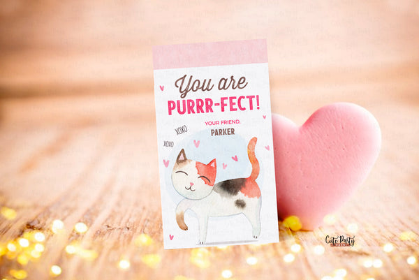 You are Purrfect Valentine's Day Cat Gift Tag - Digital Download