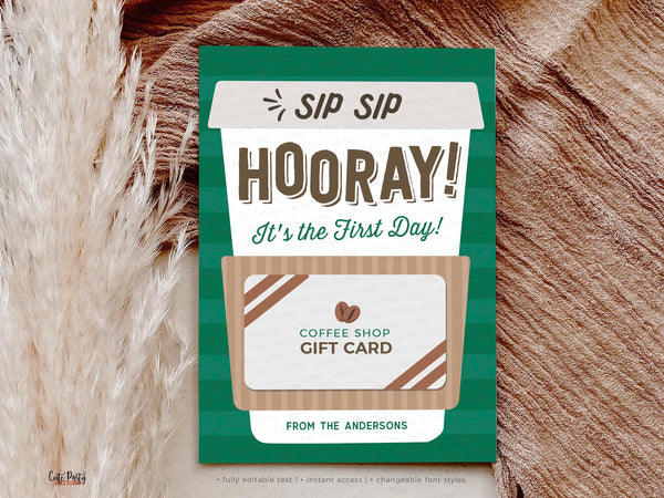 Back to School Teacher Coffee Gift Card Holder - Digital Download